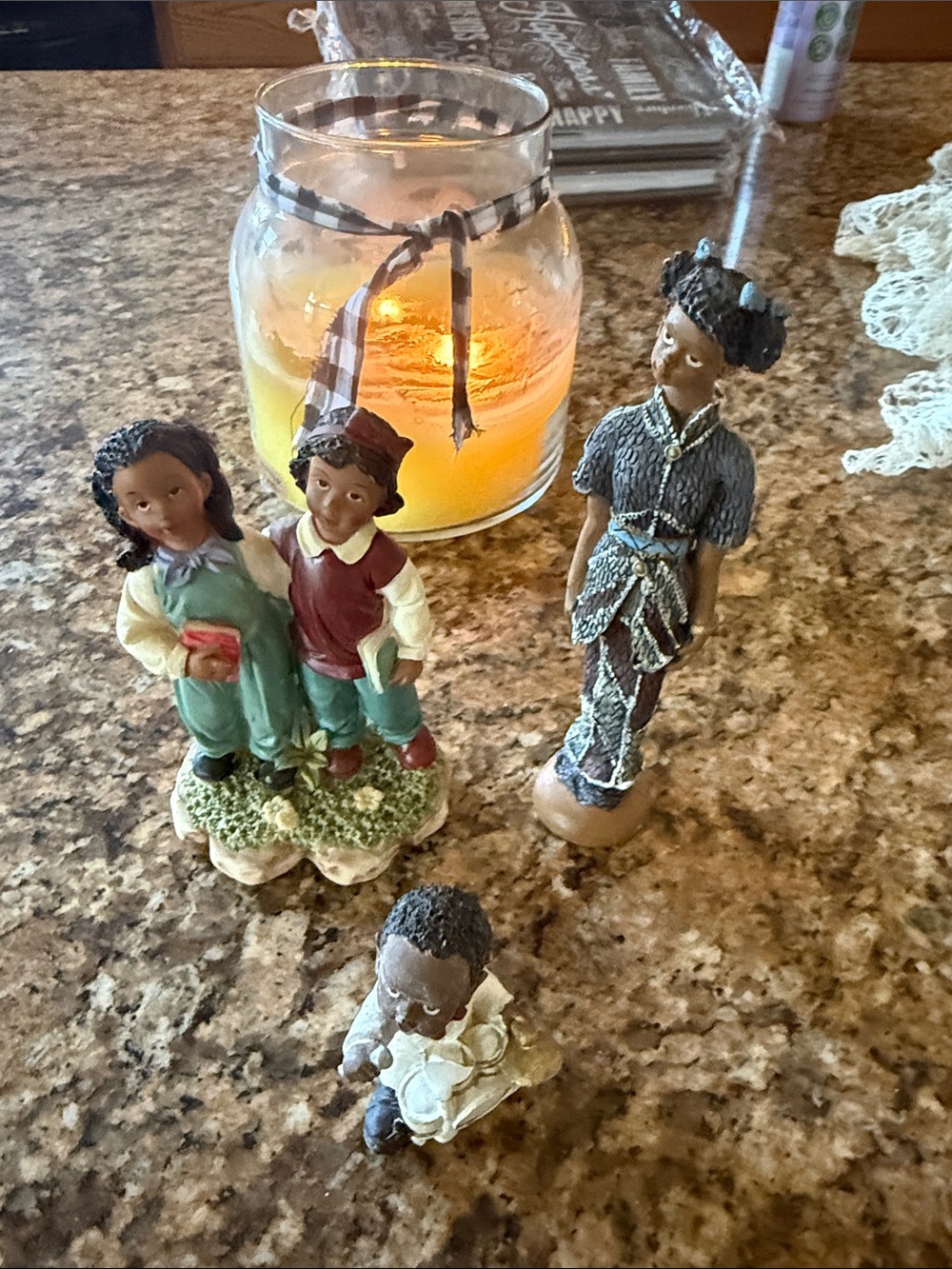 Set of 3 African American figures